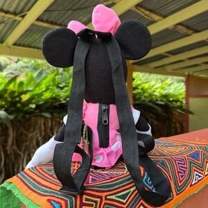 Disney Minnie Mouse Plush Backpack Kids Pink Polka Dot Soft Bag Toy